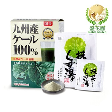 盛花園 日本原裝羽衣甘藍菜青汁44入+抹茶葛粉3入養生組