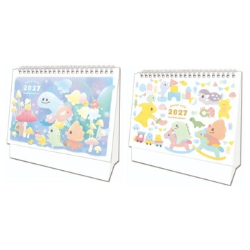 Sonnig晴天 2027年 恐龍彩繪 三角桌曆-森林/遊樂園