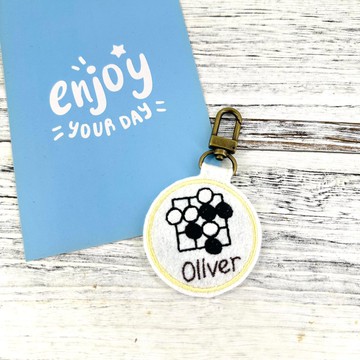 手工刺繡姓名吊牌 圍棋 專屬才藝小物・鑰匙圈・禮物首選