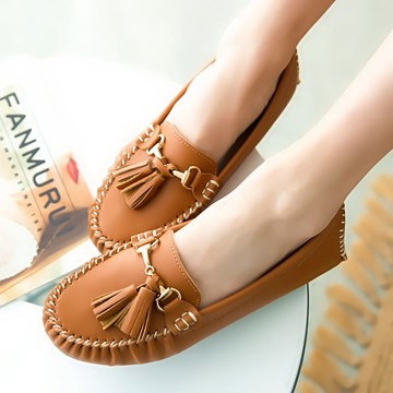 【限量現貨】【36-43全尺碼】豆豆鞋．訂製款．MIT金屬流蘇樂福平底包鞋．白鳥麗子