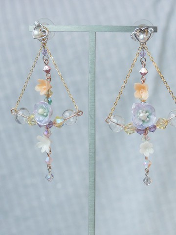 雲雀頌鍍鉑金S925擺輪耳環