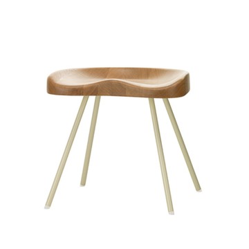 Tabouret 307 矮凳（淺橡木、亞麻白椅腳）