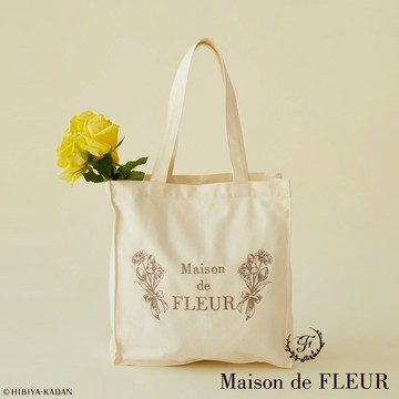 Maison de FLEUR 春日花卉圖案方形手提帆布袋(08000394000)