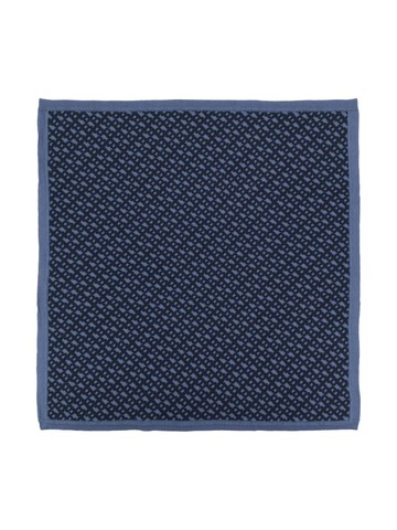 BOSS Kidswear - intarsia-logo blanket - kids - Cotton - One Size - Blue