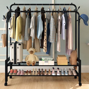 【可開發票】晾衣架落地臥室家用涼衣桿折疊掛衣架室內簡易收納陽臺曬衣服架子