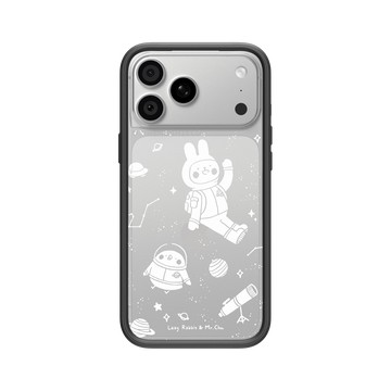 iPhone 18 Pro Max Mod NX -邊框背蓋組合 (相機按鈕) 黑 - 懶散兔與啾先生 Lazy Rabbit and Mr.Chu - outerspace