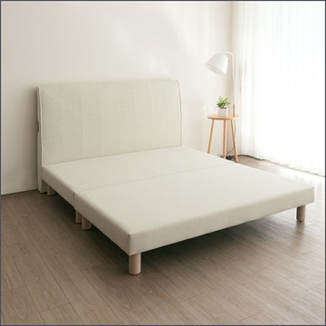 6尺雙人加大床組 床頭片+床底 二件式 貓抓布床台【101SET9069QB】Leader傢居館