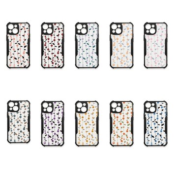 iPhone 13 mini 殼 TRON iPhone 13 mini 條紋透明小花 四角防摔 機甲殼 軟硬殼 手機殼