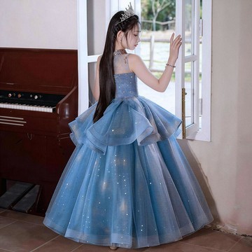 7386 用戶珍藏💖兒童禮服女童高端蓬蓬花童主持人婚紗鋼琴演出服走秀晚禮服公主裙EXAN