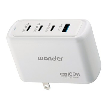 旺德電通 wonder 100W GaN 氮化鎵極速智能充電器 WA-A17TS4 牛奶白 4孔多協議快充  1個
