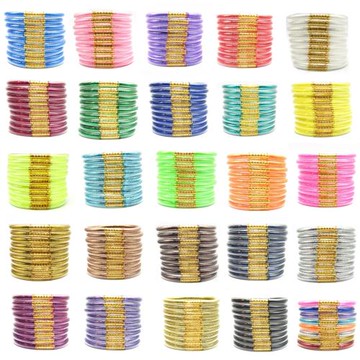亞馬遜跨境 9層PVC硅膠管金粉手鐲Jelly bangles手環女士手鏈混批