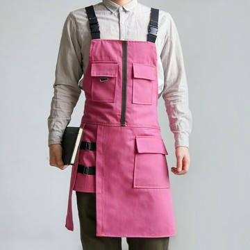 【Chan's】優選高檔牛仔圍裙定製印logo奶茶點咖啡廳工裝花藝理髮師服務員工作服
