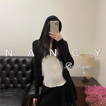Nancy 純欲暗黑/薄款連帽針織修身開衫 慵懶感早秋微透拉鏈外套女