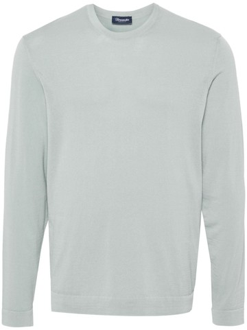 Drumohr - fine-knit cotton jumper - men - Cotton - 54 - Blue