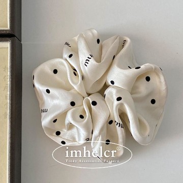 🔥2件9折🍊臺北出貨🍊可開發票韓系波點綢緞緞面百搭舒適簡約大號髮圈大腸髮圈女新款頭繩髮飾