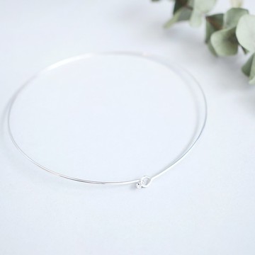 白石線choker項鍊銀925