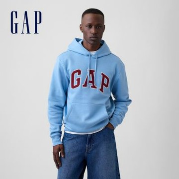 【GAP】寬鬆Gap Logo帽T-麂皮藍(911586)