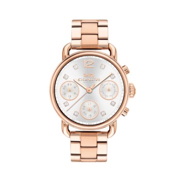 【Coach】Delancey經典馬車晶鑽時標時尚鋼帶精印玫-玫瑰金/CO14502944