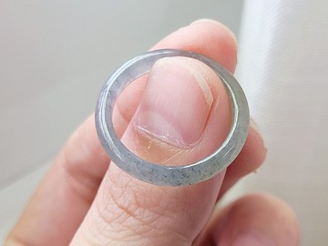 【親翠】天然翡翠 冰綠烏雞手指鐲14號戒圈 | 氣質灰綠