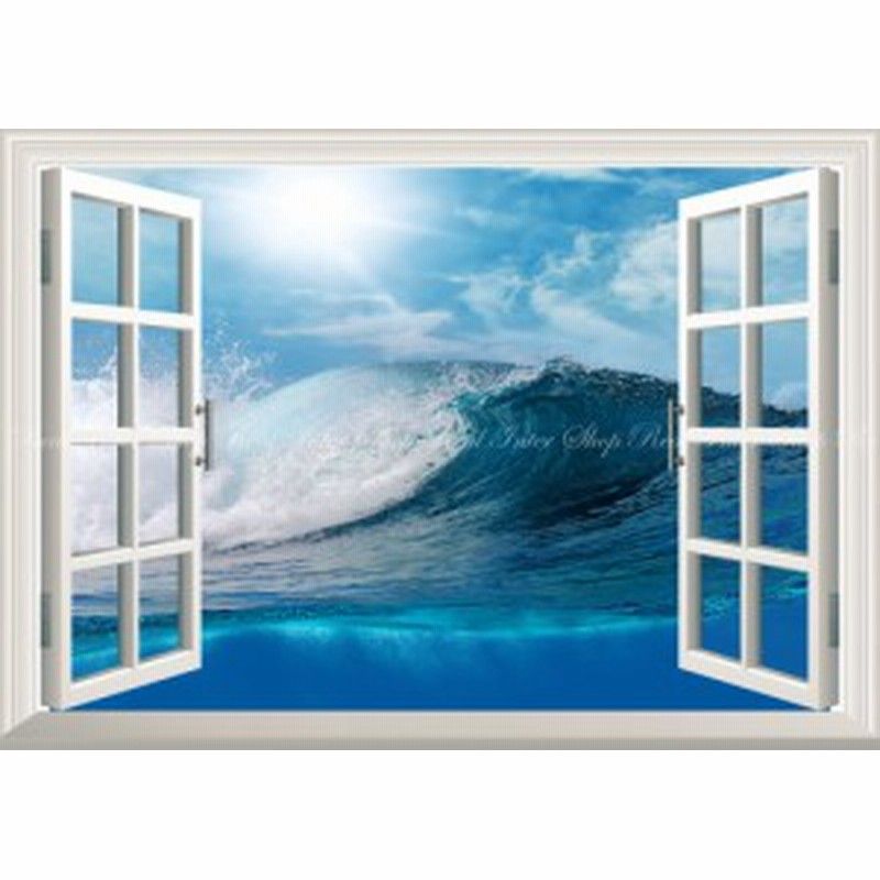 絵画風 壁紙ポスター 波 オーシャンブルーの波と太陽 海 青空 サーフィン 窓仕様 Swav 010ma2 版 594mm 4mm 通販 Lineポイント最大4 0 Get Lineショッピング