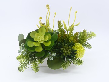 寶石蓮多肉組合長盆植栽/擬真植物/人造盆栽/綠化/佈置/禮物