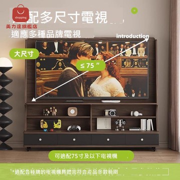 現代網紅小戶型 可移動電視櫃 客廳2024新款臥室落地收納儲物櫃一體[DD0415001]