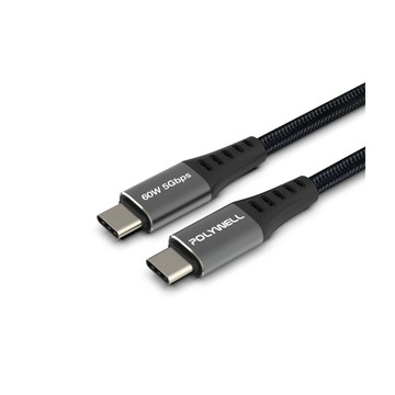 POLYWELL USB3.1 Type-C 3A快充高速傳輸線 BRAID版 /50公分