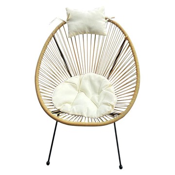 北歐室內陽臺休閑桌椅藤椅子茶幾圓形桌網紅庭院室外一桌二椅簡約[DD010109]