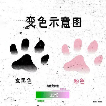 臺灣熱賣🔥🔥小紅書溫變同款紋身貓爪體溫變色可愛套裝愛心萌寵可洗貼紙