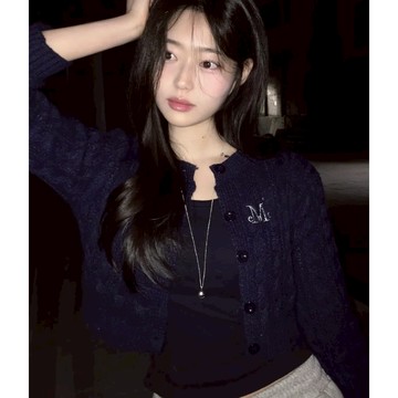 SUL 韓國代購🇰🇷預購/現貨 MUCENT 針織外套 短版 CROP ROUND NECK CARDIGAN