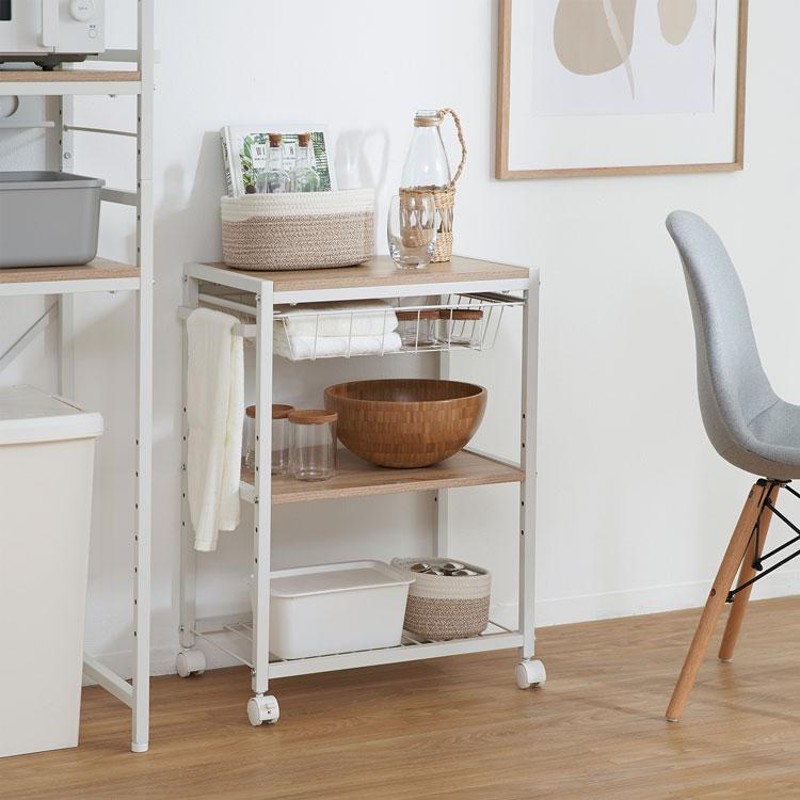 スタイリッシュ＆機能的！3段スリムキッチン収納ラック 【公式通販】