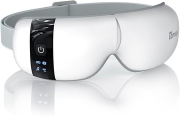 【日本代購】【2024新設計360°氣囊】 護腿熱眼罩可折疊式睡眠專業監製眼部護理(振動×氣壓x石墨烯加熱) USB充電式藍牙音樂自動關閉計時器液晶顯示屏操作簡單輕便折疊紀念日祝賀生日禮物母親節禮物男女通用附帶日語說明書