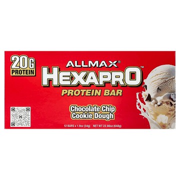 ALLMAX, Hexapro™，蛋白棒，巧克力碎曲奇麵糰，12 根，每根 1.9 盎司（54 克）