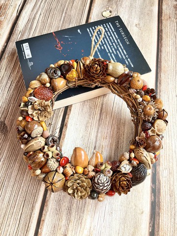 果實聖誕花圈/花環(含果實直徑約22公分)/植物種子