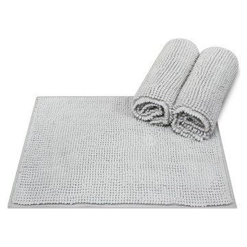 Nature Living 柔軟浴室腳踏墊 柔軟細緻超細纖維材質 防滑處理  60 x 40cm  淺灰色  1組