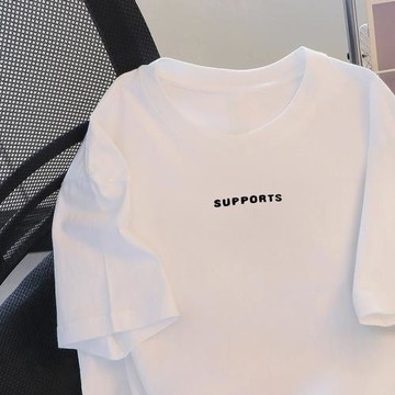 撿漏清倉白色短袖T恤女裝夏季韓版字母印花ins潮學生寬松體恤上衣