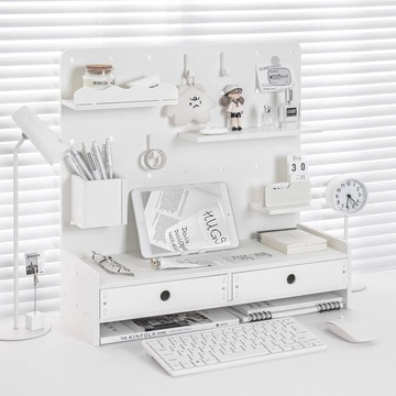 【台灣公司 可打統編】桌面洞洞板置物架增高文具收納學生宿舍書桌學生桌上ins工位整理 h8157