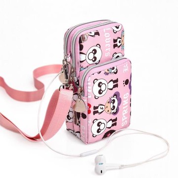 2025新款便攜手機包卡通迷你小包包豎款零錢包女小斜挎包手機袋掛