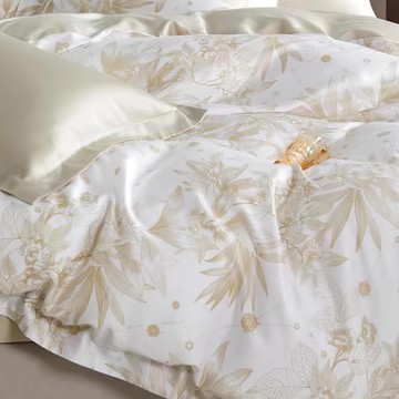 貝淇小舖 60支純天絲銀離子 300織密度 AB雙面設計  雙人床包  凝香 白色