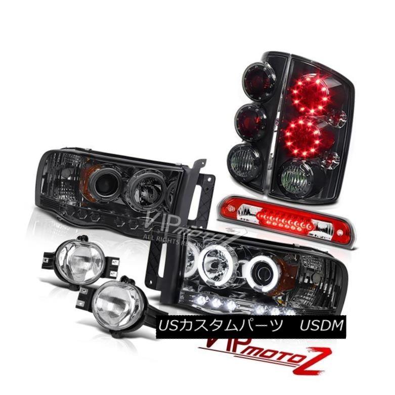 ヘッドライト 02-05 Ram CCFL Halo Headlights Dark LED Brake Tail