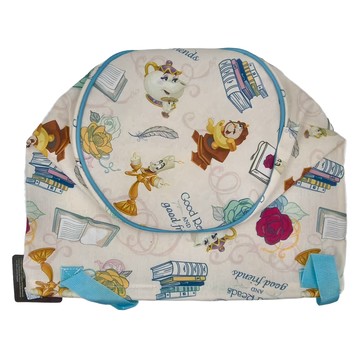 收納王妃 迪士尼收納系列 公主系列圓小款 收納筒  書本與朋友 白色 + 藍色  1個