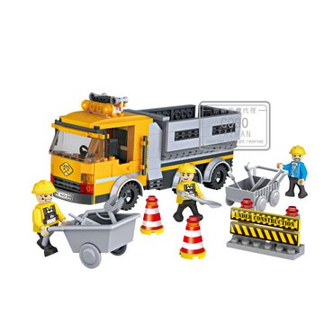 COGO積木 工程車系列 道路維修工程車-4128