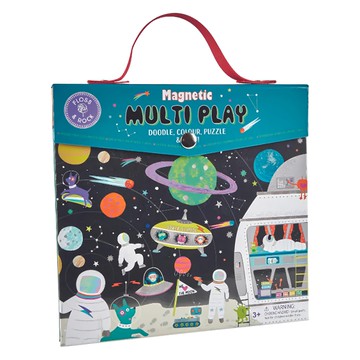 FLOSS&ROCK 塗鴉磁鐵繪本  3歲以上適用，英國設計中國製造  太空人