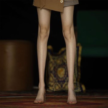 BETCRIS透明高跟涼鞋女夏2023新款網紅爆款水晶跟拖鞋外穿一字拖