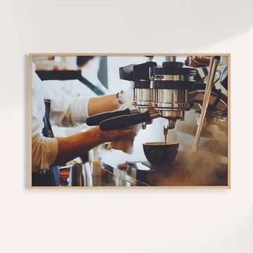 萃取瞬間 Espresso Flow / 咖啡沖煮攝影掛畫 畫芯 海報