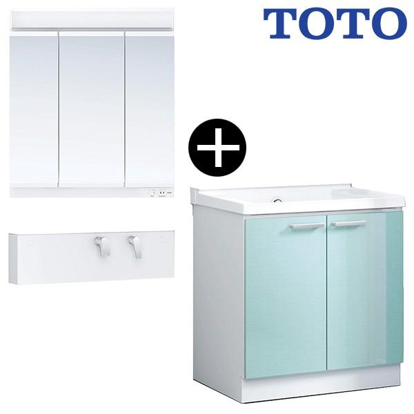 TOTO 洗面化粧台セット LMCC075A3GEC1G + LTL363EE + LDCC075BAGGG1-B