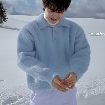 【Metanoia】韓國設計 馬海毛翻領針織衫