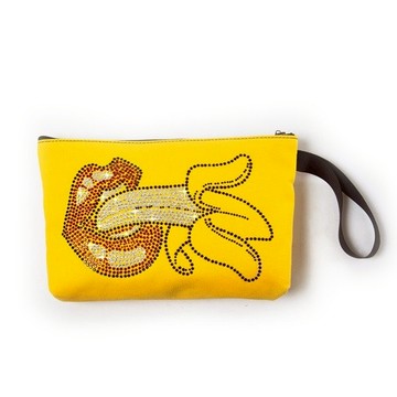 【GFSD】水鑽精品-嘴唇系列-說話化妝包【香蕉】