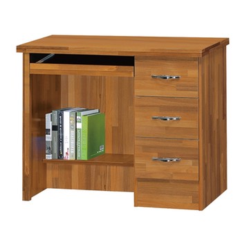 文創集 歐爾文 時尚3尺三抽拉合鍵盤書桌-90x54x75cm免組