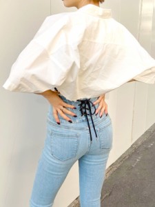 Emoda エモダ デニム レディース ダメージ ハイウエスト スキニーパンツ スリム タイト ストレッチ 黒 バックレースアップハイウエストパ 通販 Lineポイント最大6 0 Get Lineショッピング